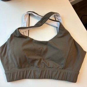 NVGTN Khaki Sports Bra with White Lining